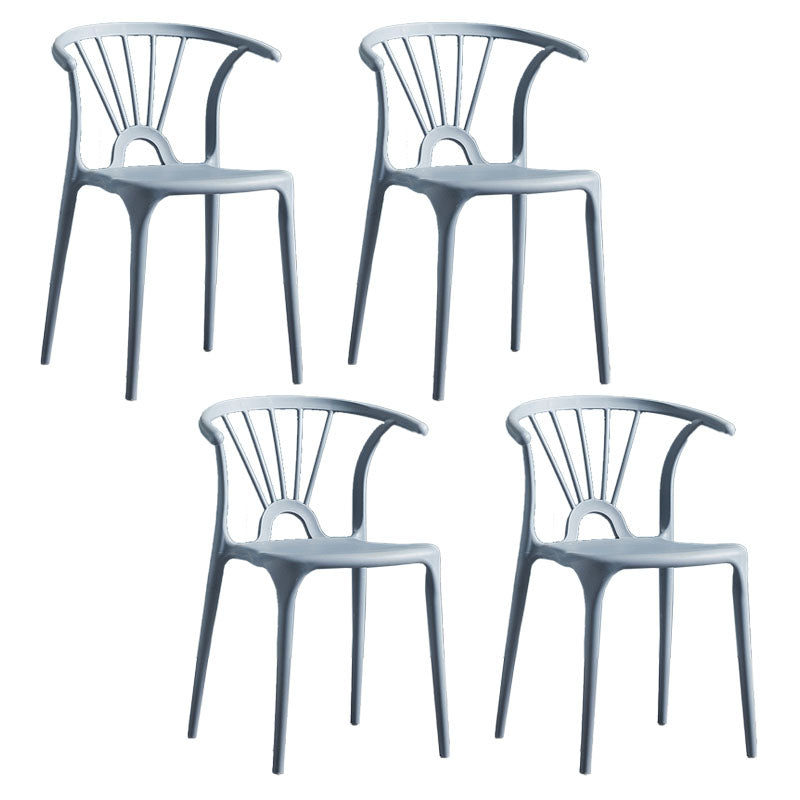 Contemporary Stackable Chairs Dining Kitchen Arm Chair with Plastic Legs