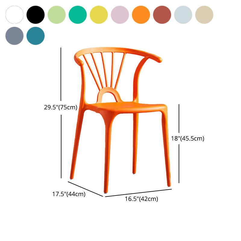 Contemporary Stackable Chairs Dining Kitchen Arm Chair with Plastic Legs