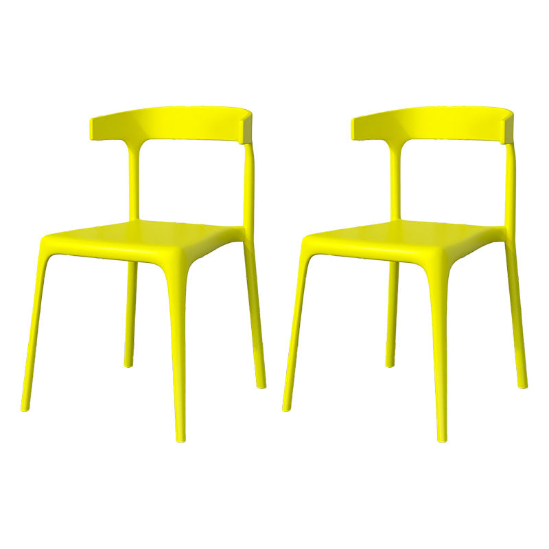 Contemporary Stackable Chairs Dining Kitchen Armless Chair with Plastic Legs