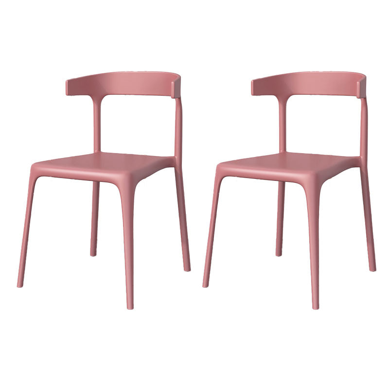 Contemporary Stackable Chairs Dining Kitchen Armless Chair with Plastic Legs