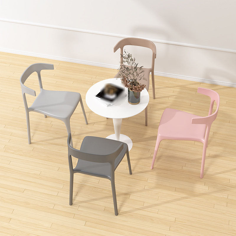 Contemporary Stackable Chairs Dining Kitchen Armless Chair with Plastic Legs