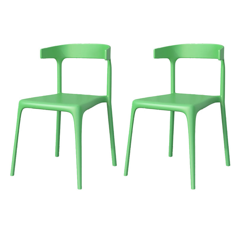 Contemporary Stackable Chairs Dining Kitchen Armless Chair with Plastic Legs