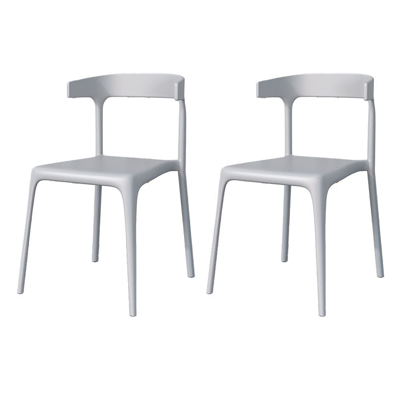 Contemporary Stackable Chairs Dining Kitchen Armless Chair with Plastic Legs