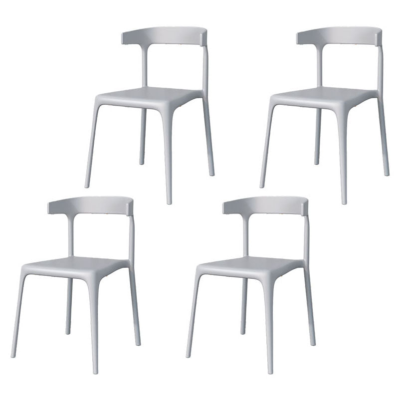 Contemporary Stackable Chairs Dining Kitchen Armless Chair with Plastic Legs