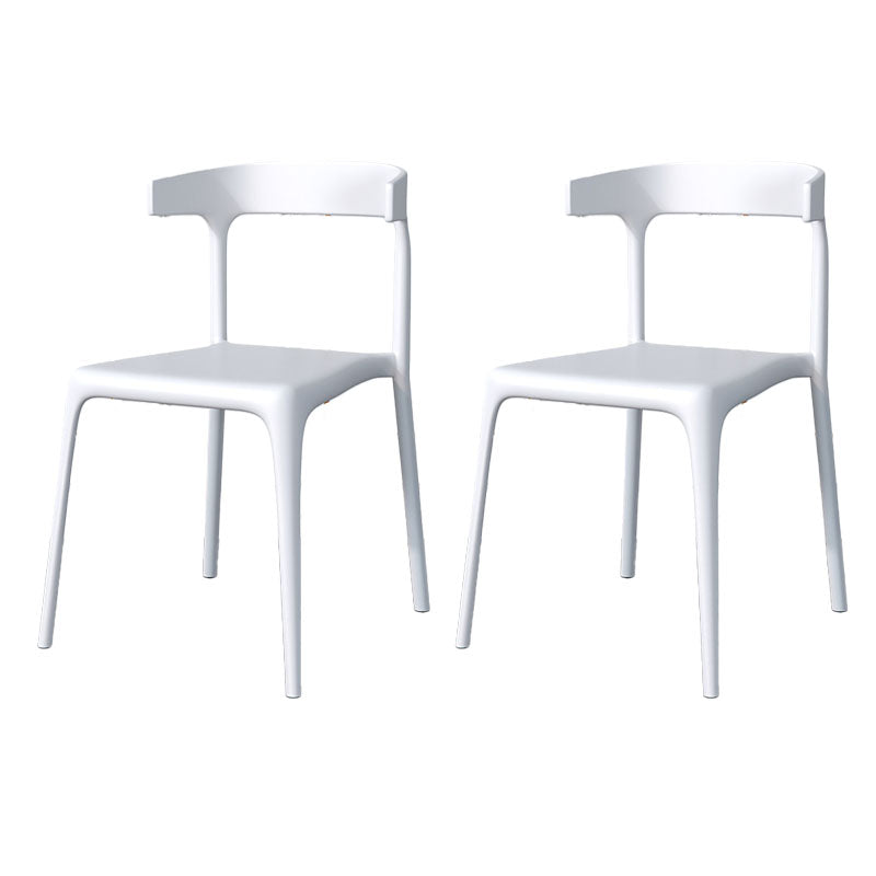 Contemporary Stackable Chairs Dining Kitchen Armless Chair with Plastic Legs