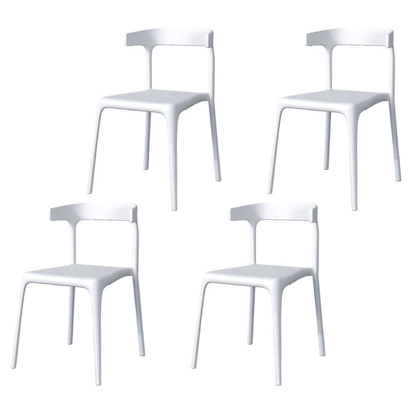 Contemporary Stackable Chairs Dining Kitchen Armless Chair with Plastic Legs