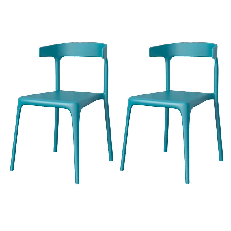 Contemporary Stackable Chairs Dining Kitchen Armless Chair with Plastic Legs