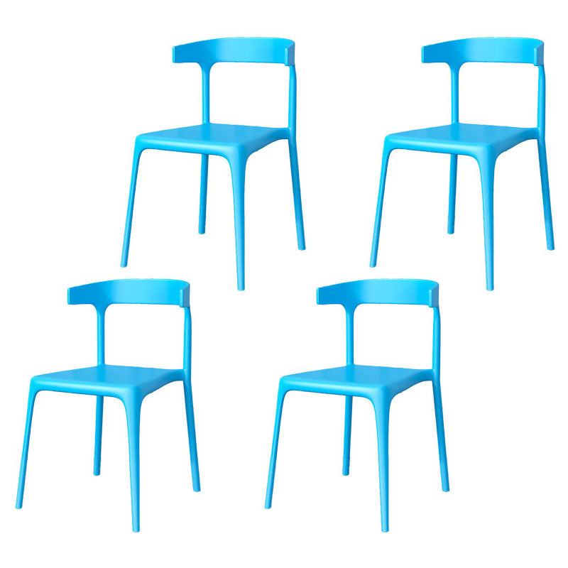 Contemporary Stackable Chairs Dining Kitchen Armless Chair with Plastic Legs