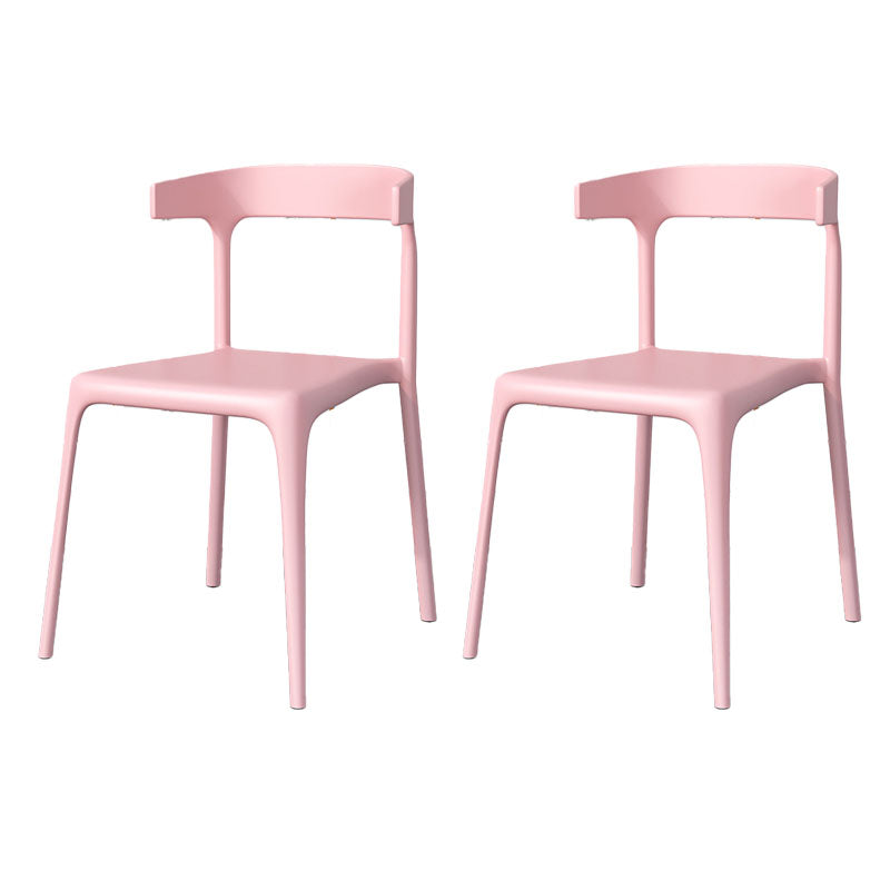 Contemporary Stackable Chairs Dining Kitchen Armless Chair with Plastic Legs