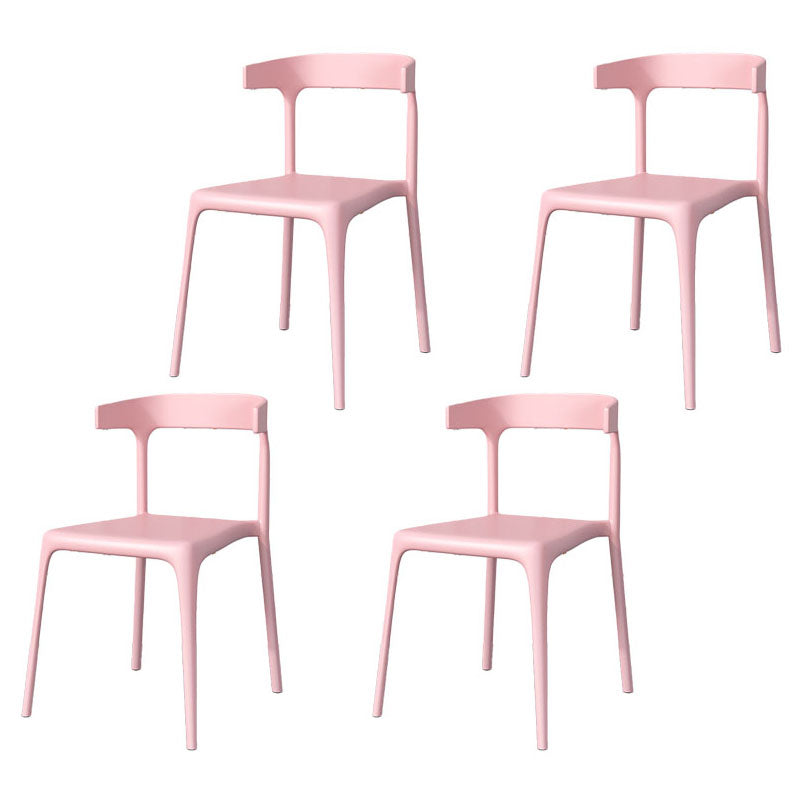 Contemporary Stackable Chairs Dining Kitchen Armless Chair with Plastic Legs