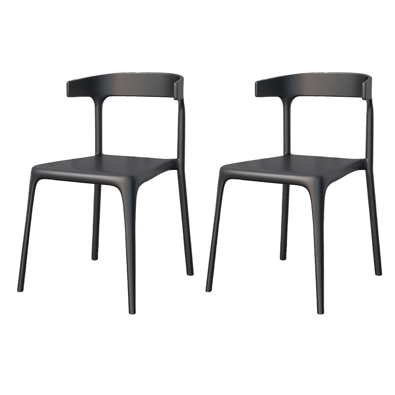 Contemporary Stackable Chairs Dining Kitchen Armless Chair with Plastic Legs