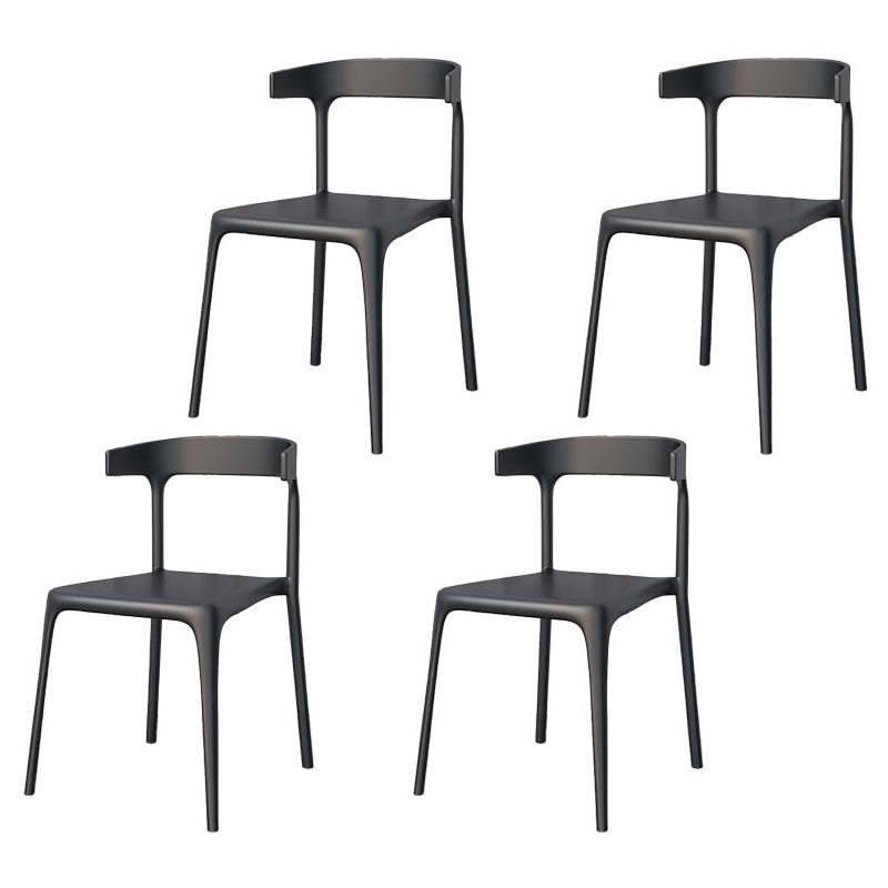 Contemporary Stackable Chairs Dining Kitchen Armless Chair with Plastic Legs