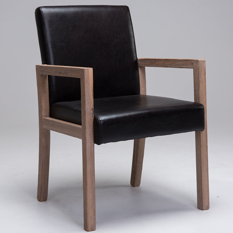 Modern Style Dining Chairs Arm Chairs with Wooden Legs for Kitchen