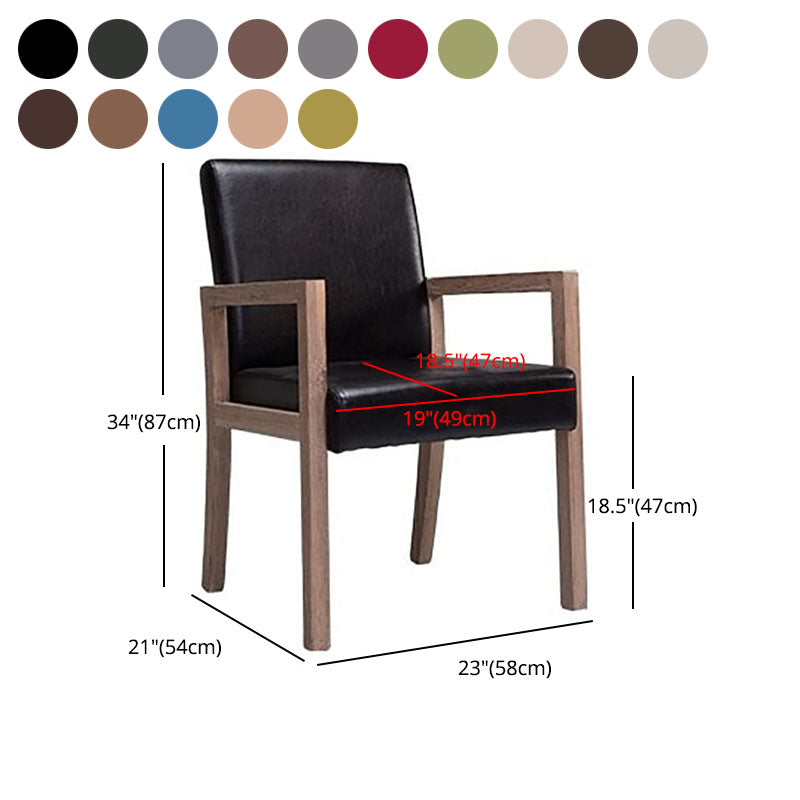 Modern Style Dining Chairs Arm Chairs with Wooden Legs for Kitchen