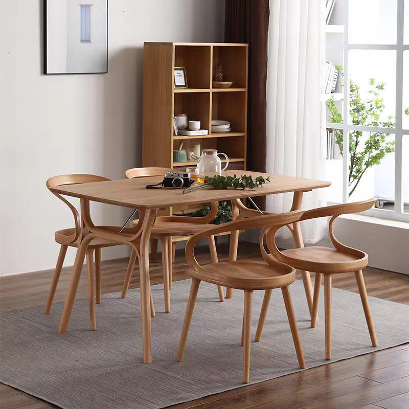 Scandinavian Style Wood Side Dining Chairs Open Back Side Chair