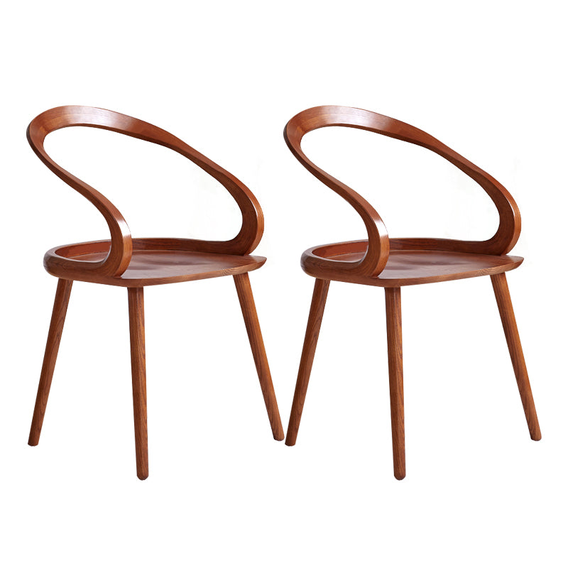 Scandinavian Style Wood Side Dining Chairs Open Back Side Chair