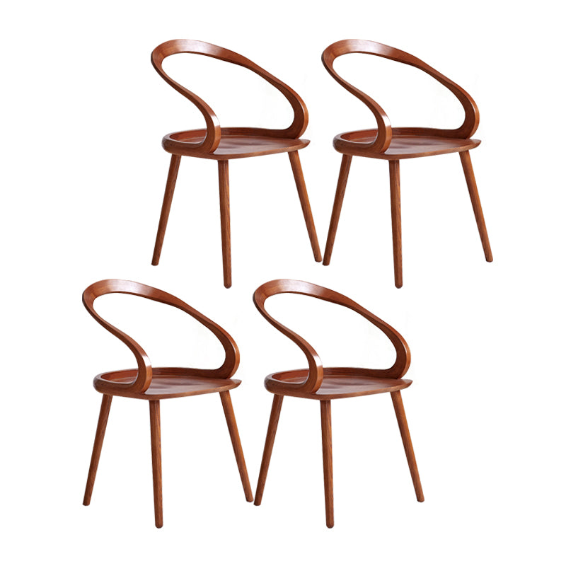 Scandinavian Style Wood Side Dining Chairs Open Back Side Chair