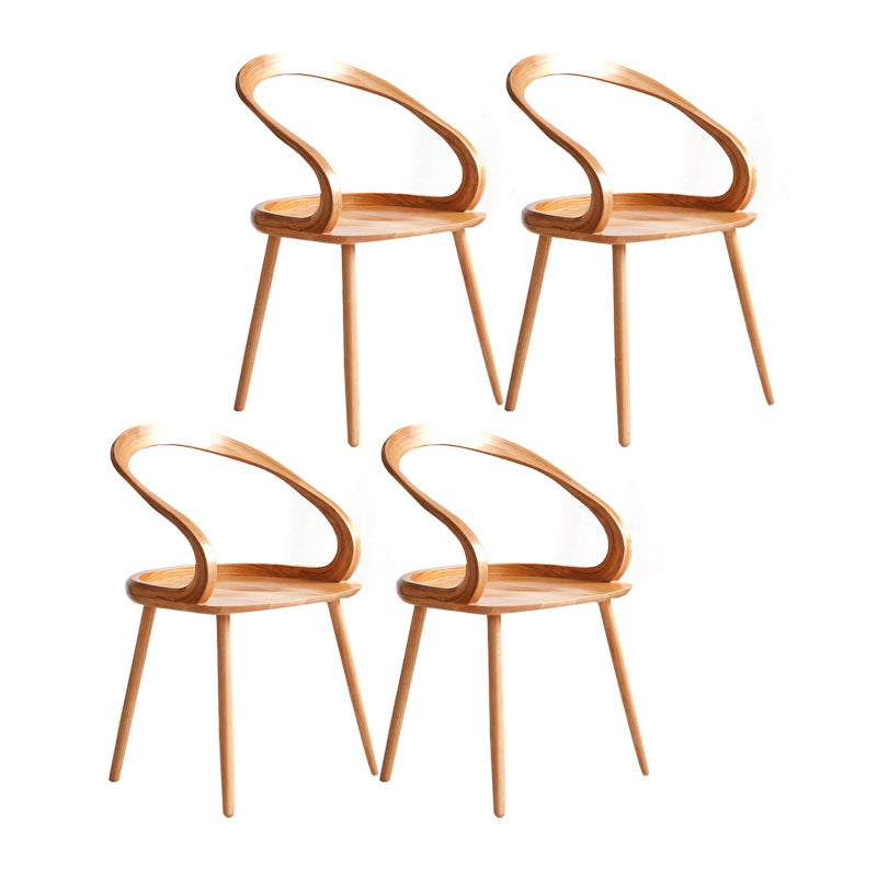 Scandinavian Style Wood Side Dining Chairs Open Back Side Chair