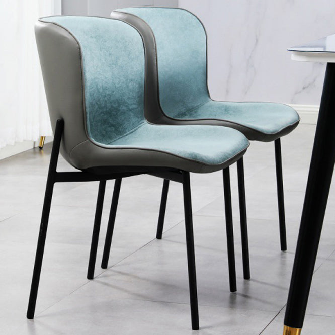 Contemporary Style Chairs Kitchen Armless Chair with Metal Legs