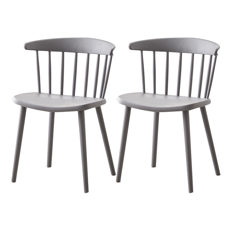 Modern Plastic Indoor-Outdoor Dining Chair Windsor Back Side Chair