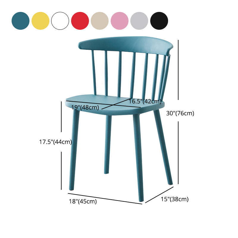 Modern Plastic Indoor-Outdoor Dining Chair Windsor Back Side Chair