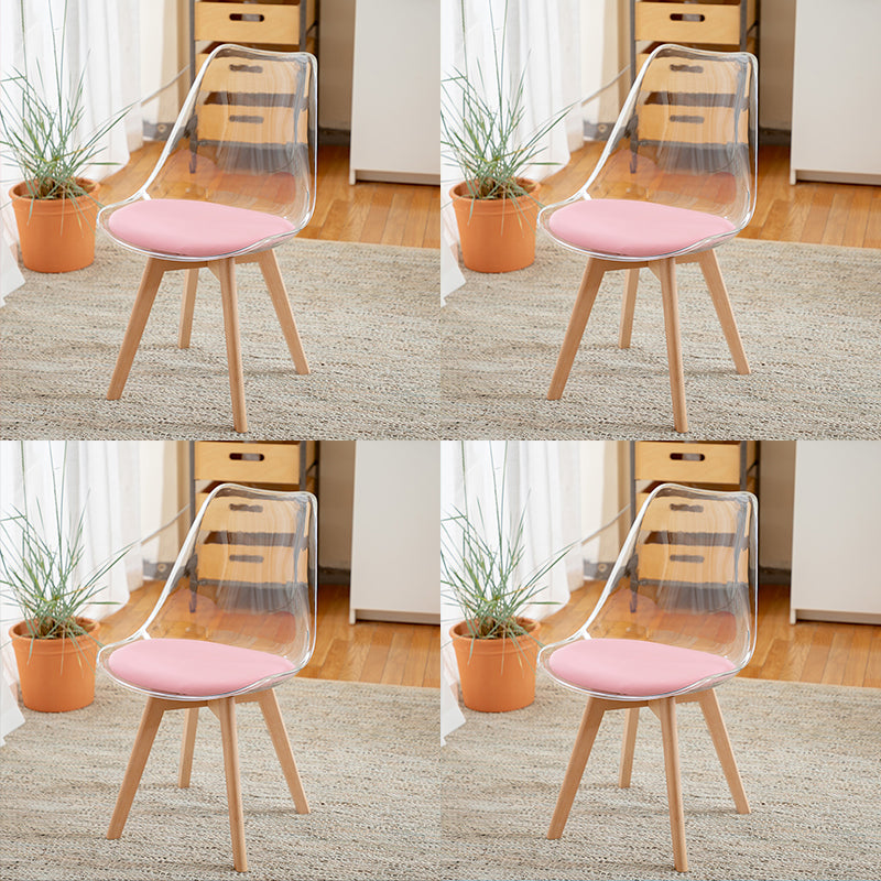 Scandinavian Wood Indoor-Outdoor Chair Solid Back Side Chair