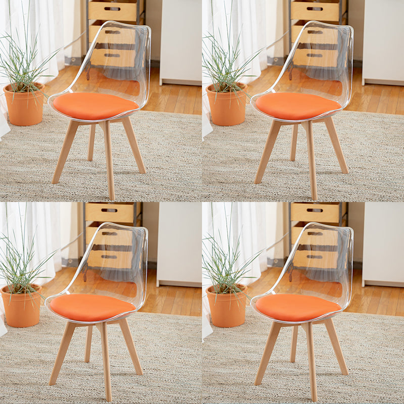 Scandinavian Wood Indoor-Outdoor Chair Solid Back Side Chair