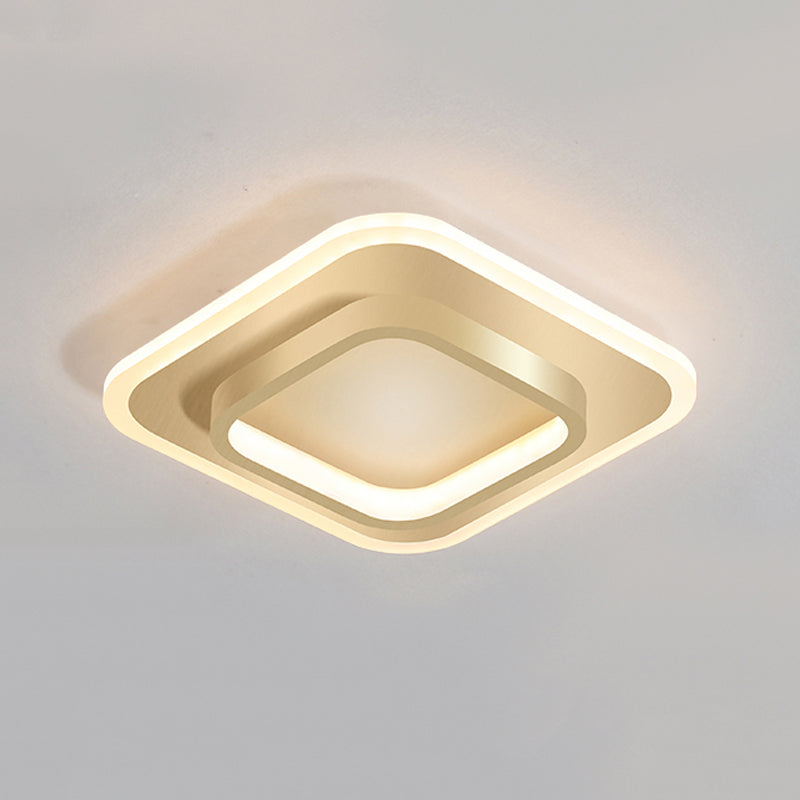 Gold LED Flush Mounted Ceiling Lights Contemporary Lighting Fixture for Living Room