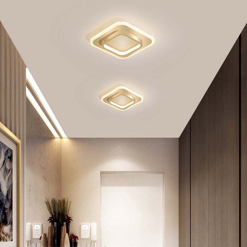 Gold LED Flush Mounted Ceiling Lights Contemporary Lighting Fixture for Living Room