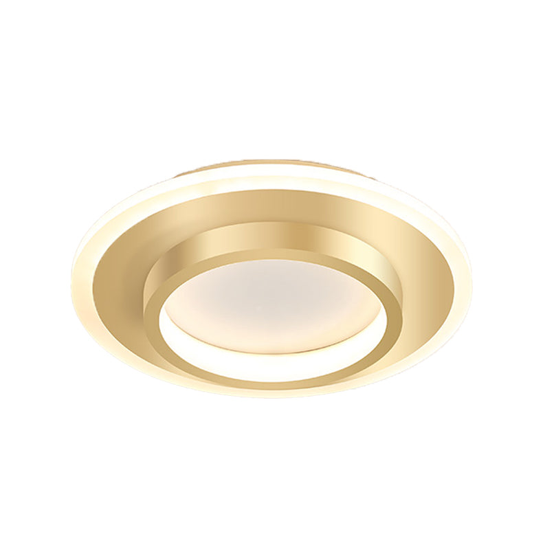 Gold LED Flush Mounted Ceiling Lights Contemporary Lighting Fixture for Living Room