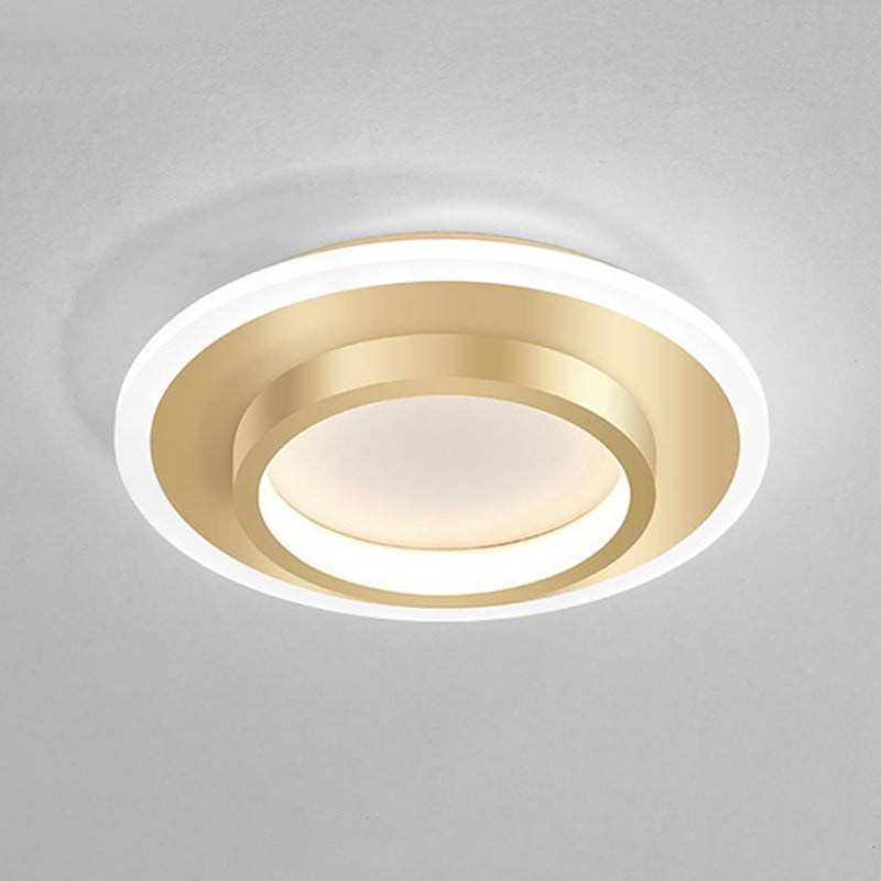 Gold LED Flush Mounted Ceiling Lights Contemporary Lighting Fixture for Living Room