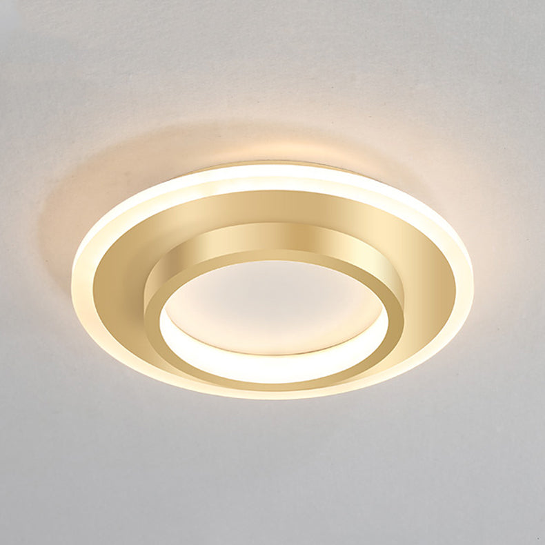 Gold LED Flush Mounted Ceiling Lights Contemporary Lighting Fixture for Living Room