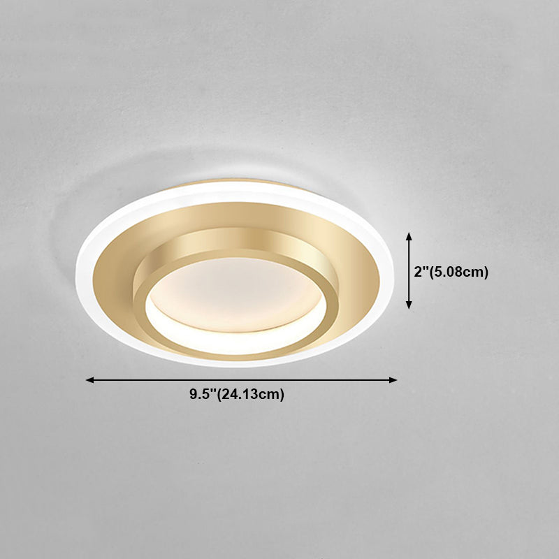 Gold LED Flush Mounted Ceiling Lights Contemporary Lighting Fixture for Living Room