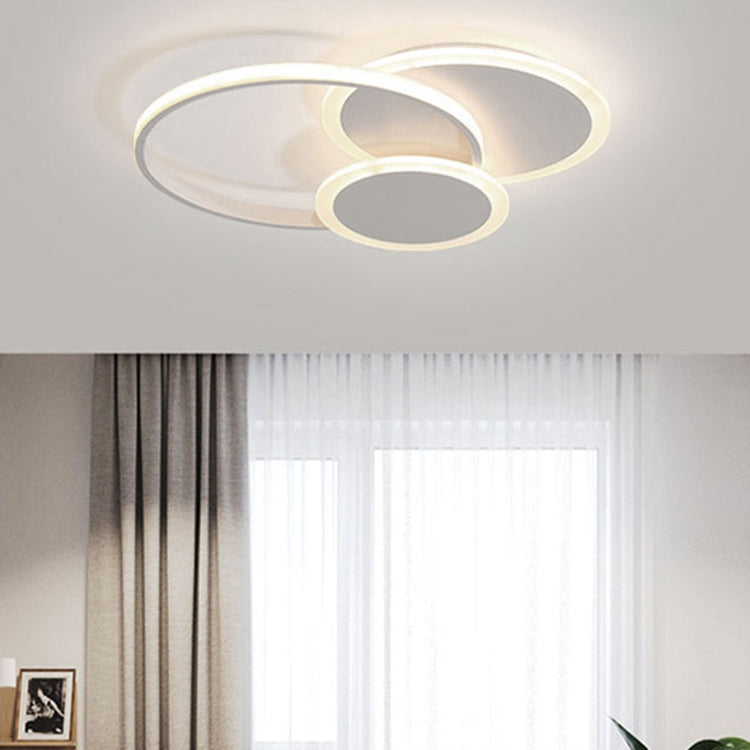 Round LED Flush Mounted Ceiling Lights Contemporary Lighting Fixture for Living Room