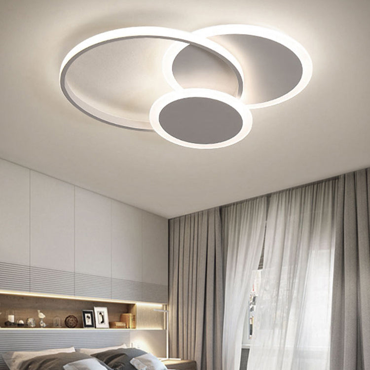 Round LED Flush Mounted Ceiling Lights Contemporary Lighting Fixture for Living Room