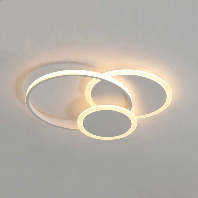 Round LED Flush Mounted Ceiling Lights Contemporary Lighting Fixture for Living Room