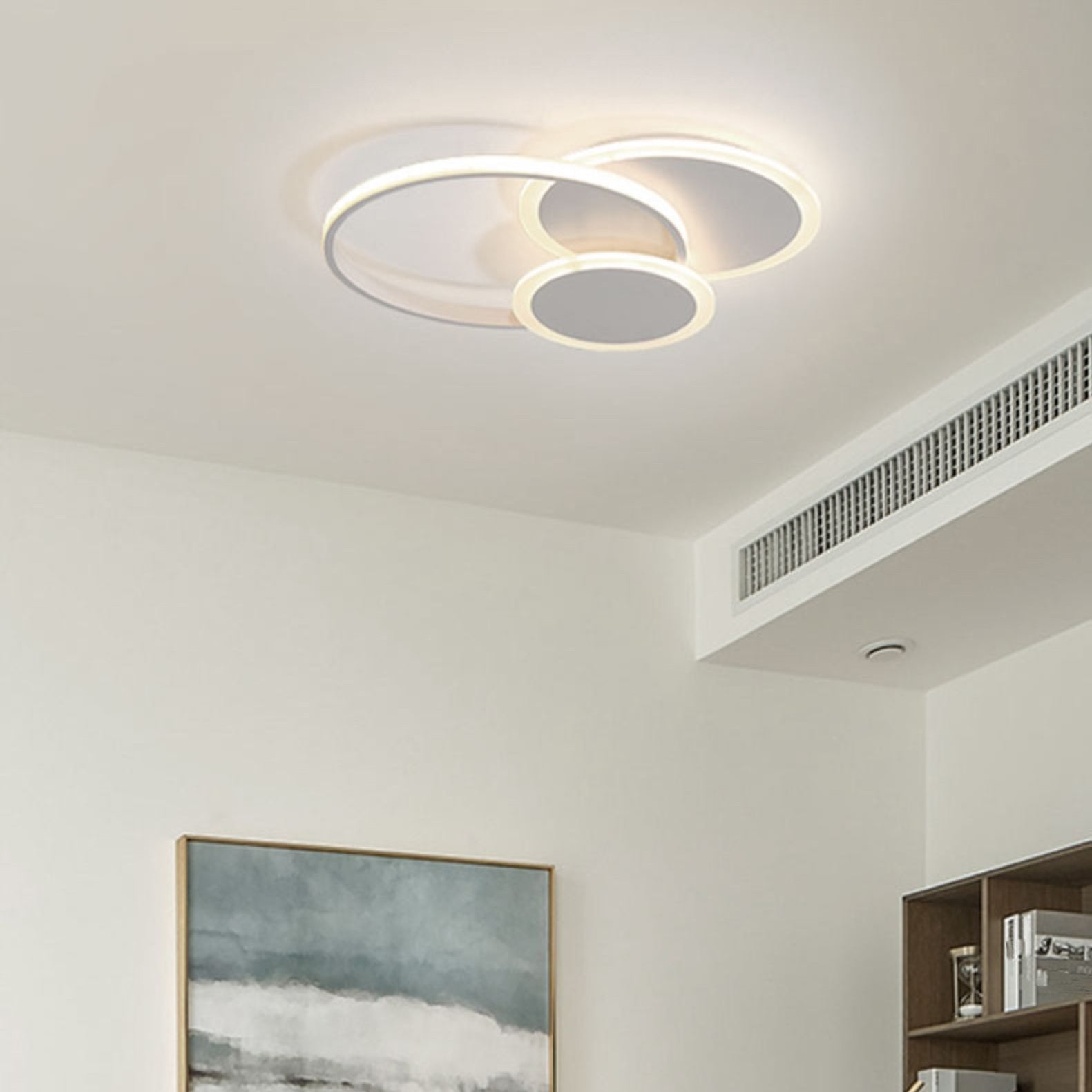 Round LED Flush Mounted Ceiling Lights Contemporary Lighting Fixture for Living Room