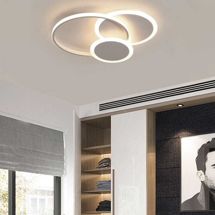 Round LED Flush Mounted Ceiling Lights Contemporary Lighting Fixture for Living Room