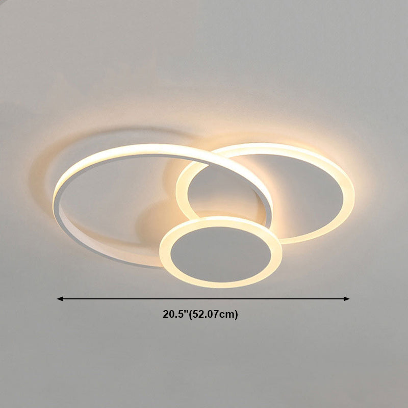 Round LED Flush Mounted Ceiling Lights Contemporary Lighting Fixture for Living Room