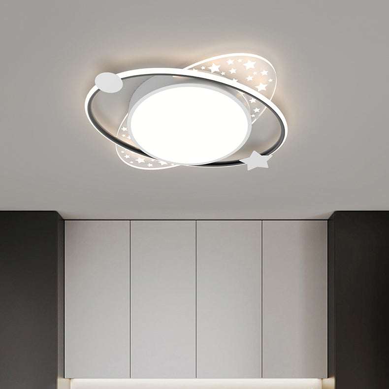 2 Lights Geometric Flush Mount Light Modern Style Metal Flush Mount LED Lights