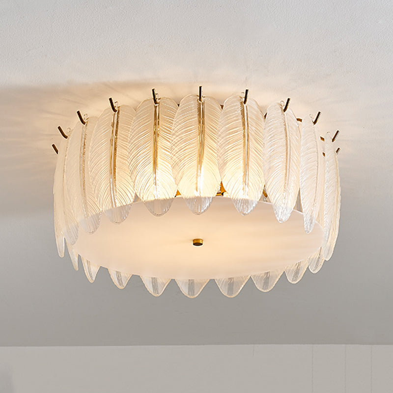 Ronde dicht bij plafondlamp moderne glazen goud plafond gemonteerd armatuur