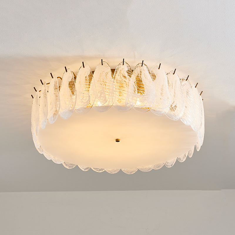 Ronde dicht bij plafondlamp moderne glazen goud plafond gemonteerd armatuur