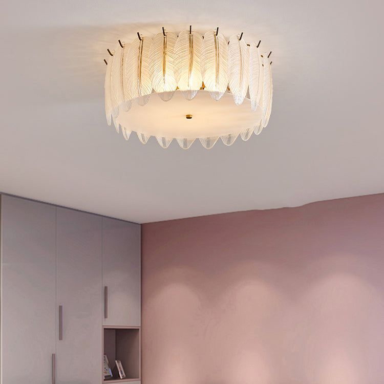 Lampada rotonda alla lampada a soffitto in stile moderno a soffitto in vetro a soffitto montato