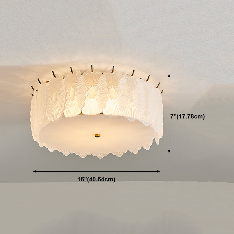 Rond près de la lampe de plafond de style moderne en verre en or plafond monté