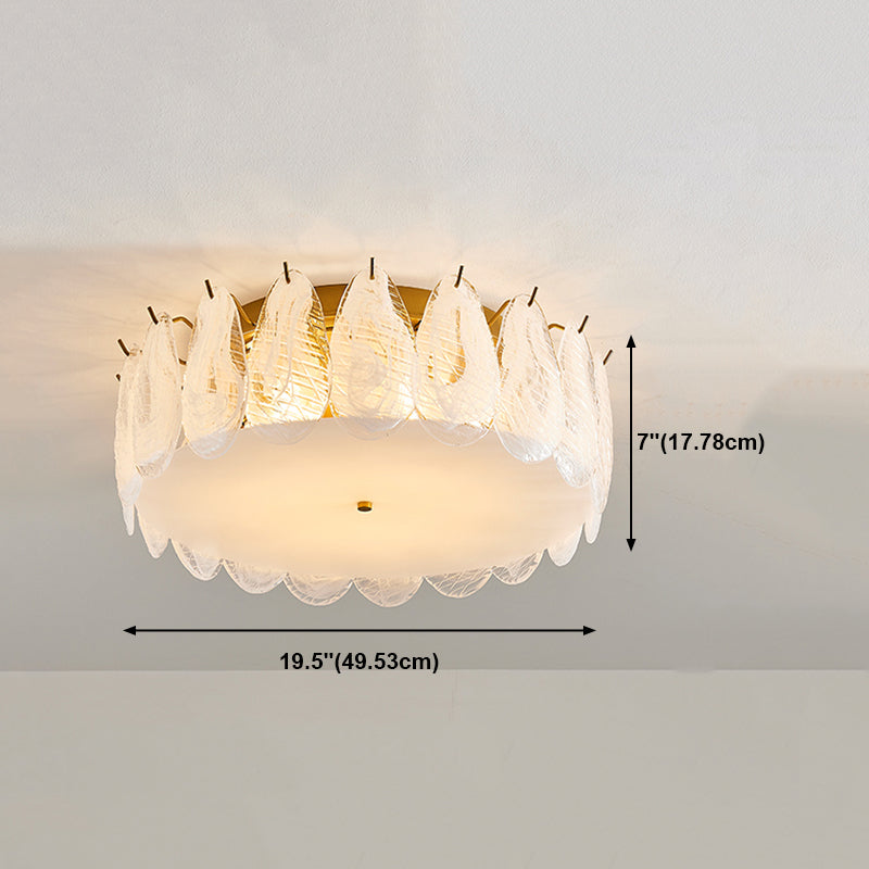 Runde in der Nähe der Deckenlampe moderne Glasgolddecke im modernen Stil