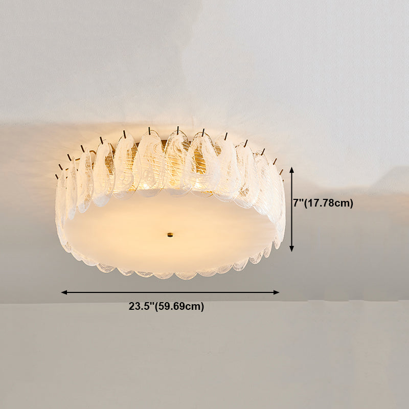 Ronde dicht bij plafondlamp moderne glazen goud plafond gemonteerd armatuur