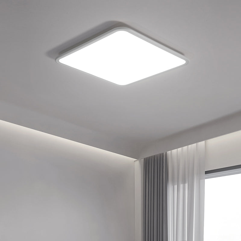 Metall quadratische Form Flush Deckenleuchte moderne Stil 1 Licht Flush Mount Leuchte in Weiß