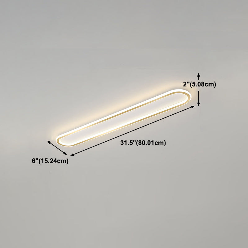 Metal Forma ovalada Fila Montaje Luz de techo de montura de montura moderna de 1 luz en oro