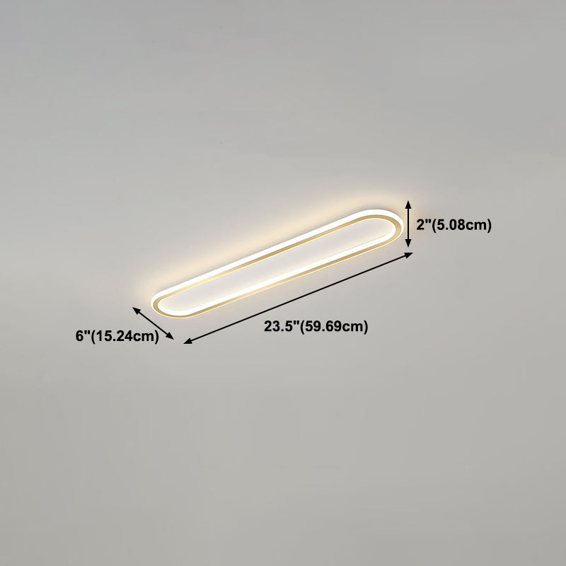 Metal Forma ovalada Fila Montaje Luz de techo de montura de montura moderna de 1 luz en oro