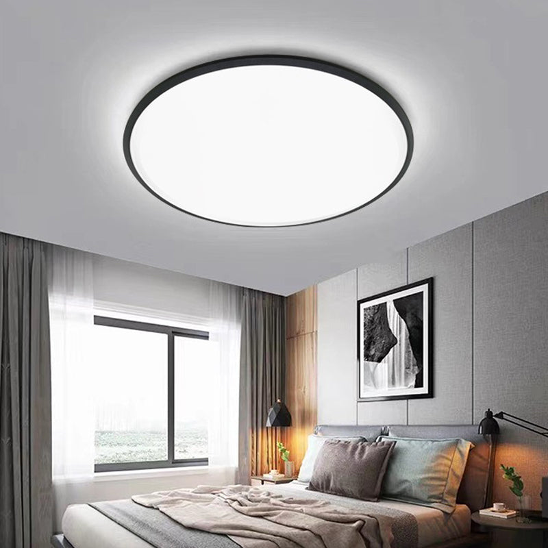 Circle Ceiling Light Fixture Minimalist Aluminum LED Black Ceiling Light